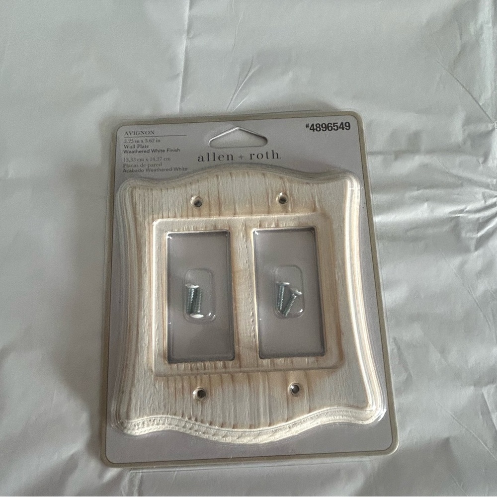 Allen +  Roth Double Switch Wall Plate with Weather White finish
